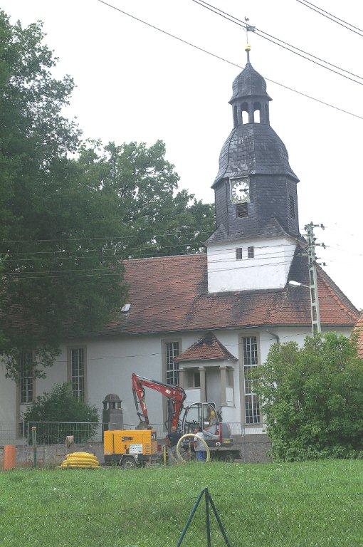 Bau an der Hainspitzer Kirche